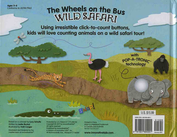 Poke-a-Dot Wheels on the Bus Wild Safari Board Book - Image 2