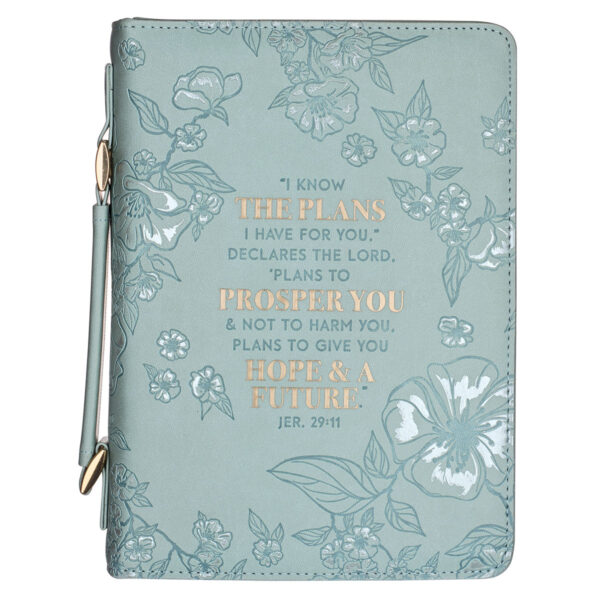 BC: LG Teal Floral I Know the Plans Jer. 29:11
