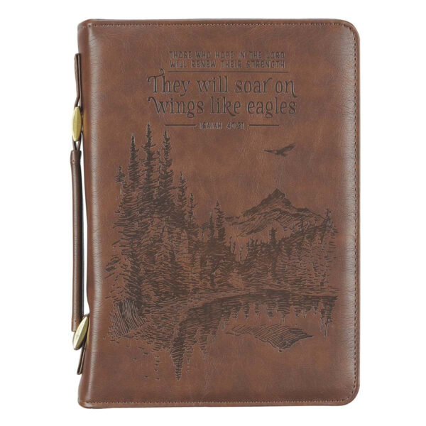 BC: On Wings Like Eagles Brown Faux Leather Classic Medium - Isaiah 40:31
