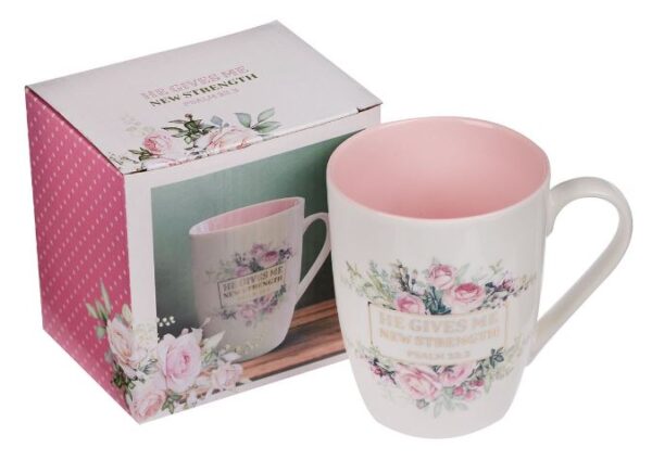 Ceramic Coffee Mug New Strength - Psalms 23:3 12oz - Image 3