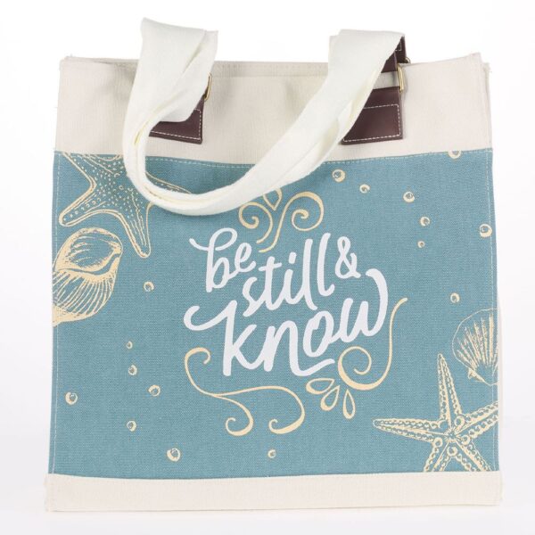 Canvas Tote Bag Be Still - Psalm 46:10 - Image 2