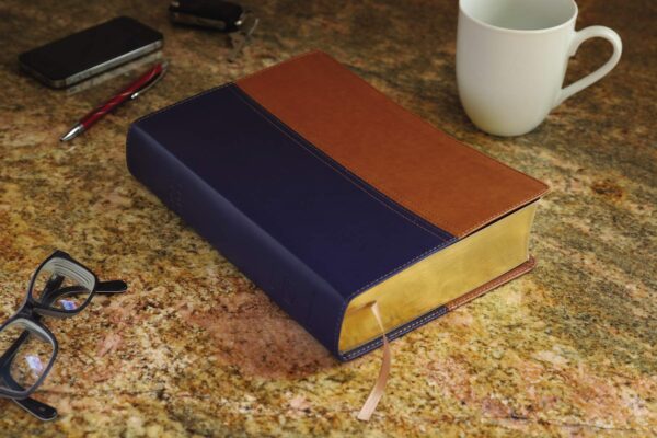 NIV & KJV Side-By-Side Bible/Large Print-Navy/Tan Duo-Tone - Image 3