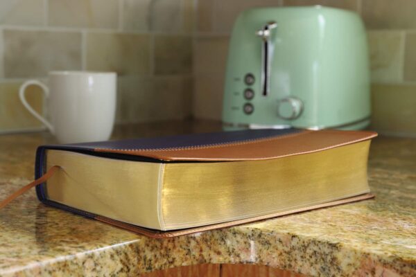 NIV & KJV Side-By-Side Bible/Large Print-Navy/Tan Duo-Tone - Image 5
