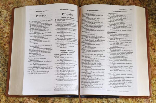 NIV & KJV Side-By-Side Bible/Large Print-Navy/Tan Duo-Tone - Image 6