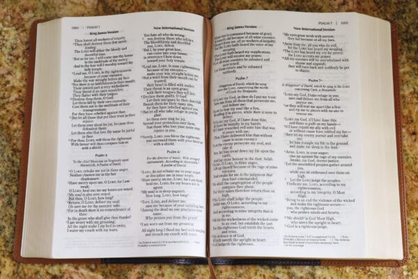 NIV & KJV Side-By-Side Bible/Large Print-Navy/Tan Duo-Tone - Image 7