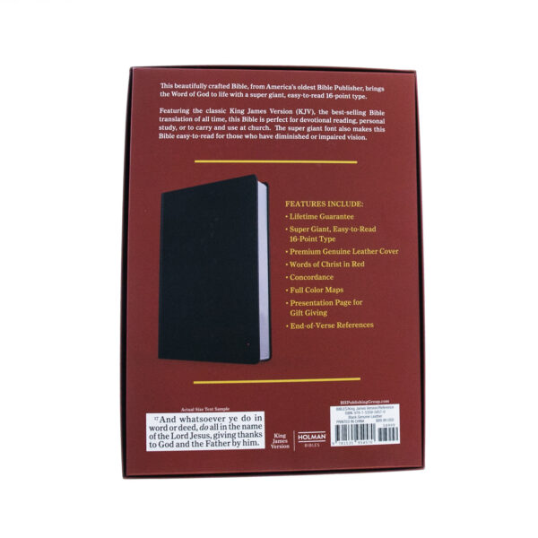 KJV Super Giant Print Reference Bible, Black Genuine Leather - Image 6