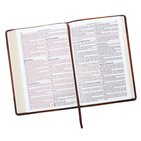 KJV Brown Faux Leather Large Print Thinline Bible - Image 7