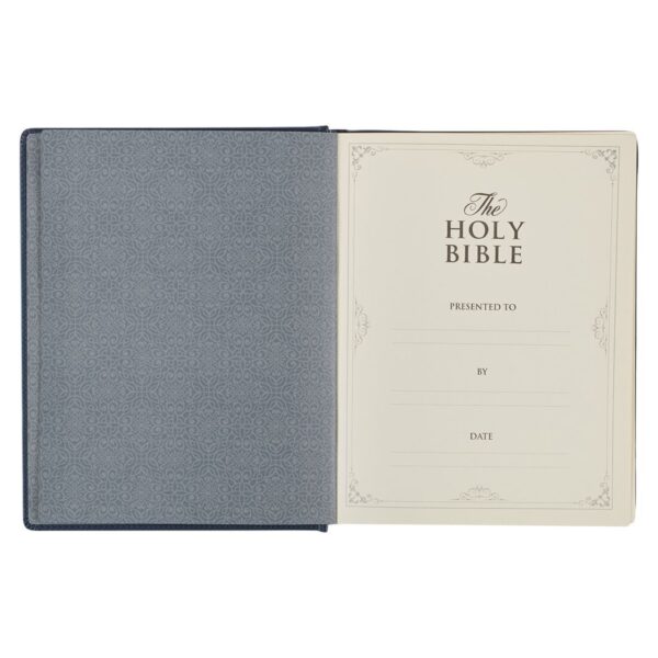 KJV Study Bible, Navy Blue Floral Faux Leather - Note-taking Bible - Image 4