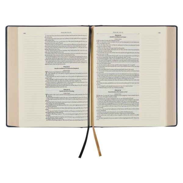 KJV Study Bible, Navy Blue Floral Faux Leather - Note-taking Bible - Image 7