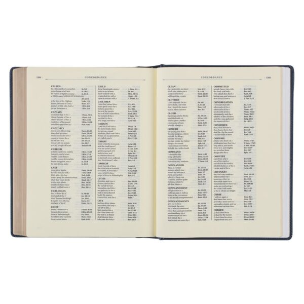 KJV Study Bible, Navy Blue Floral Faux Leather - Note-taking Bible - Image 8