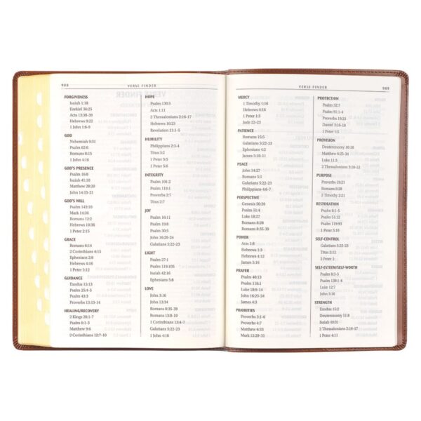 KJV Antiqued Brown Faux Leather Large Print Thinline - Thumb Index - Image 8