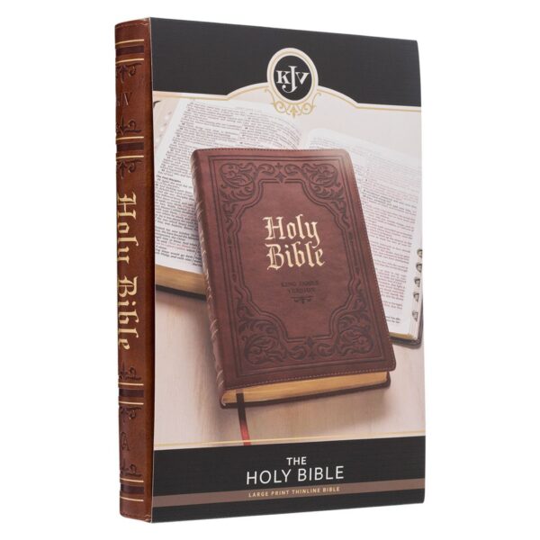 KJV Antiqued Brown Faux Leather Large Print Thinline - Thumb Index - Image 9