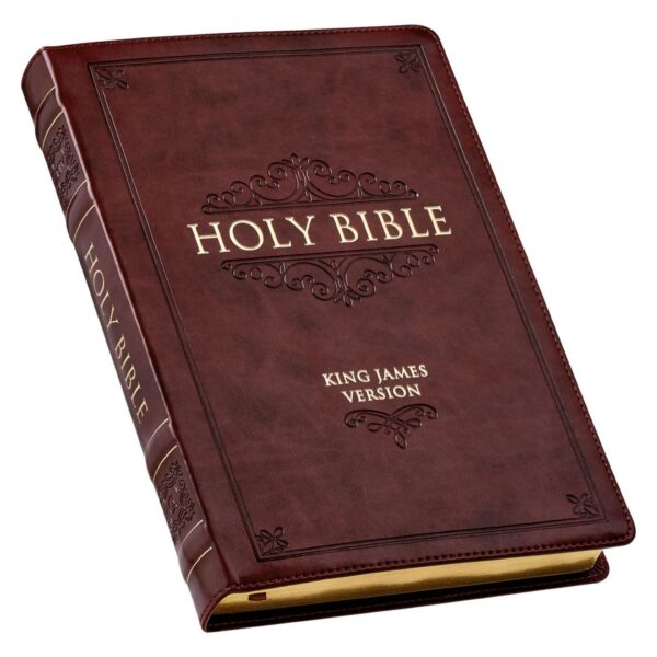 KJV Burgundy Faux Leather Large Print Thinline - Thumb Index - Image 3