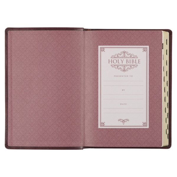 KJV Burgundy Faux Leather Large Print Thinline - Thumb Index - Image 4