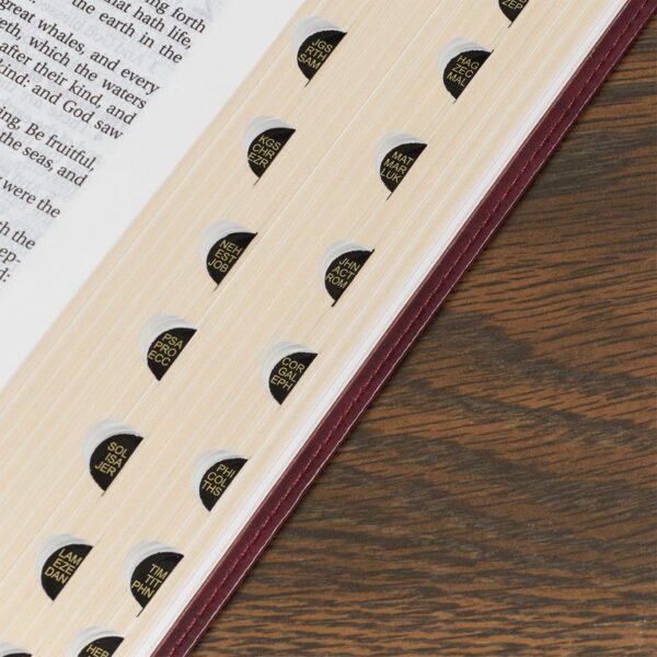 KJV Burgundy Faux Leather Large Print Thinline - Thumb Index - Image 5