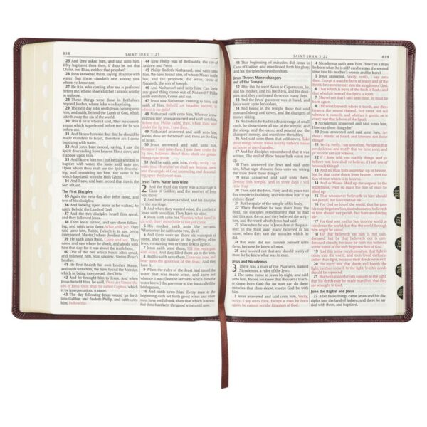 KJV Burgundy Faux Leather Large Print Thinline - Thumb Index - Image 7