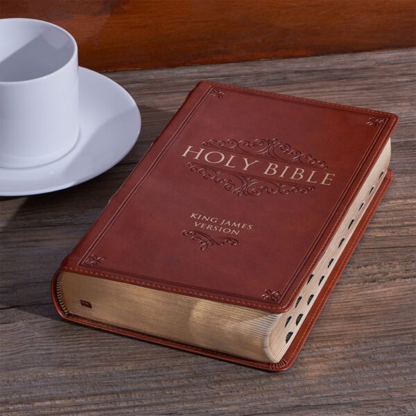 KJV Saddle Tan Faux Leather Giant Print Standard-size - Thumb Index - Image 11