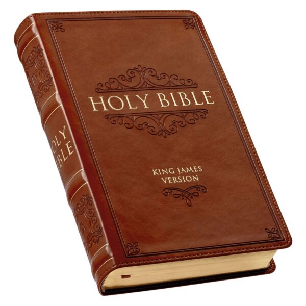KJV Saddle Tan Faux Leather Giant Print Standard-size - Thumb Index - Image 3