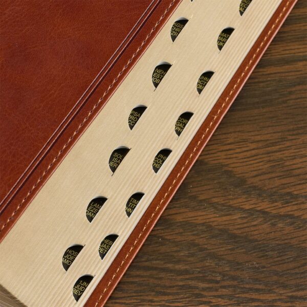 KJV Saddle Tan Faux Leather Giant Print Standard-size - Thumb Index - Image 5