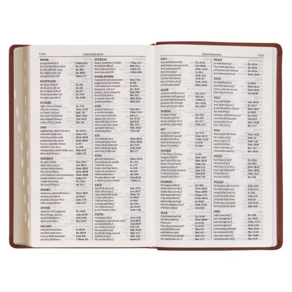 KJV Saddle Tan Faux Leather Giant Print Standard-size - Thumb Index - Image 8