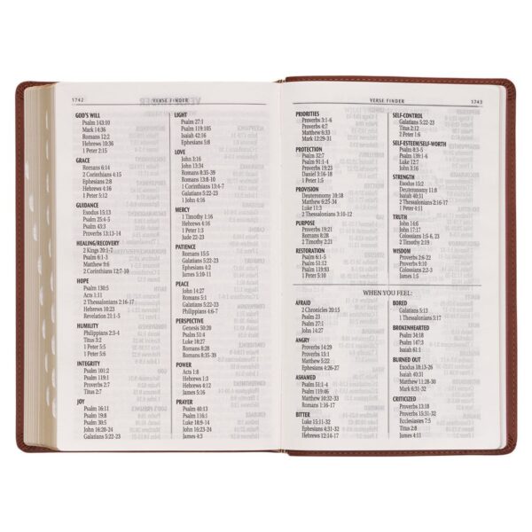 KJV Saddle Tan Faux Leather Giant Print Standard-size - Thumb Index - Image 10