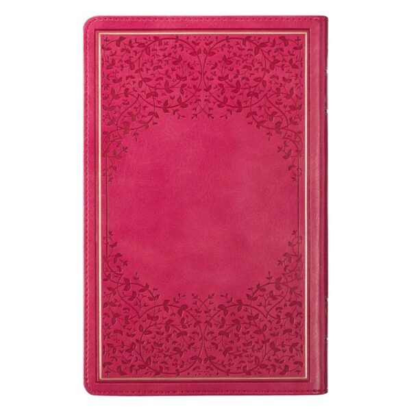 KJV Pink Faux Leather Deluxe Gift Bible - Thumb Index - Image 2