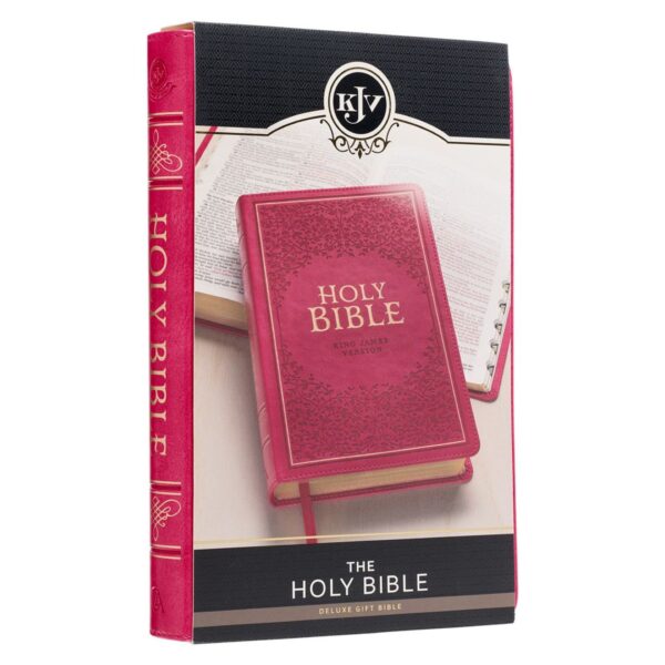 KJV Pink Faux Leather Deluxe Gift Bible - Thumb Index - Image 11
