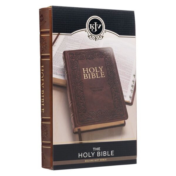 KJV Medium Brown Faux Leather Deluxe Gift Bible - Thumb Index - Image 11