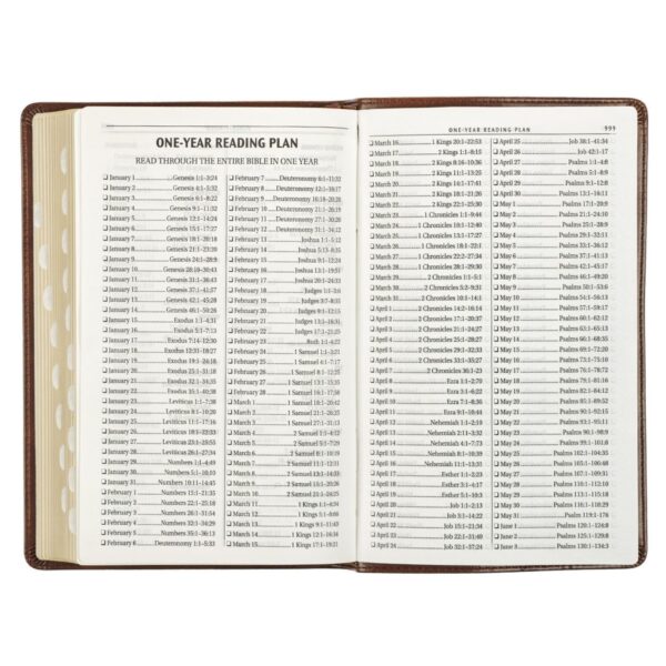 KJV Medium Brown Faux Leather Deluxe Gift Bible - Thumb Index - Image 8