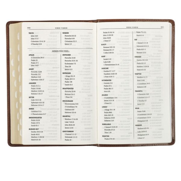 KJV Medium Brown Faux Leather Deluxe Gift Bible - Thumb Index - Image 9