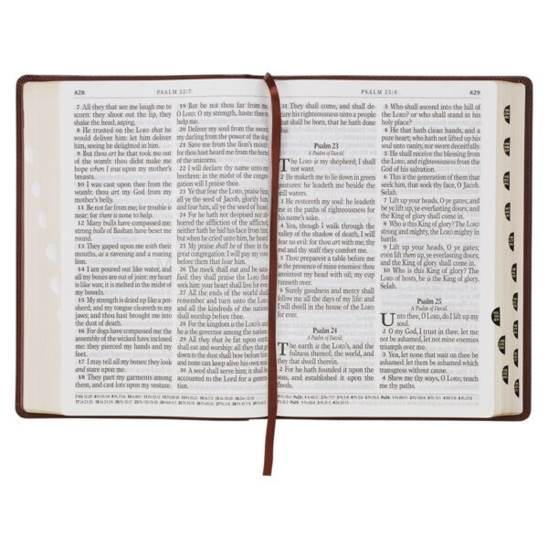 KJV Chestnut Brown Faux Leather Super Giant Print - Thumb Index - Image 11