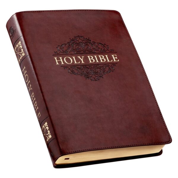 KJV Chestnut Brown Faux Leather Super Giant Print - Thumb Index - Image 3