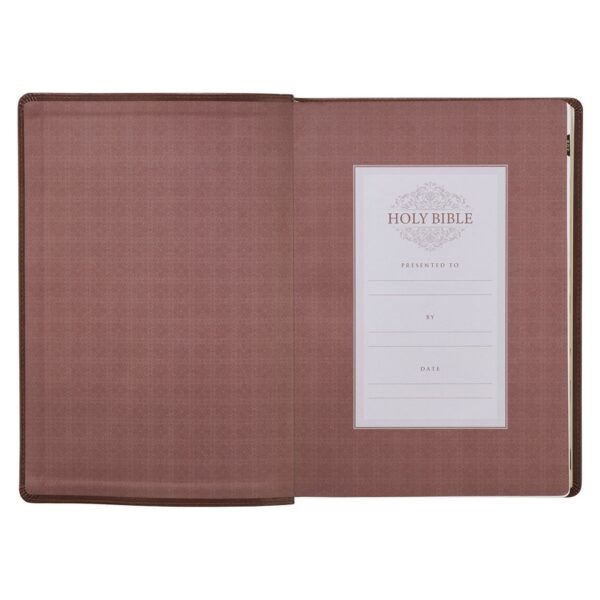 KJV Chestnut Brown Faux Leather Super Giant Print - Thumb Index - Image 4