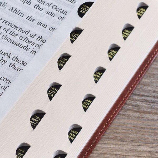 KJV Chestnut Brown Faux Leather Super Giant Print - Thumb Index - Image 5