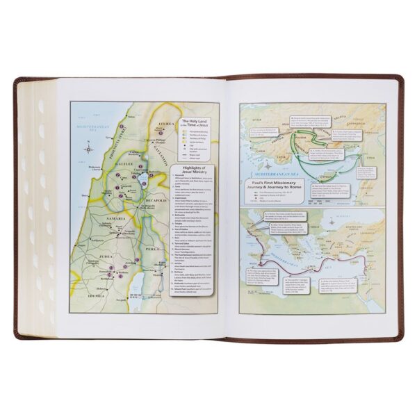 KJV Chestnut Brown Faux Leather Super Giant Print - Thumb Index - Image 6