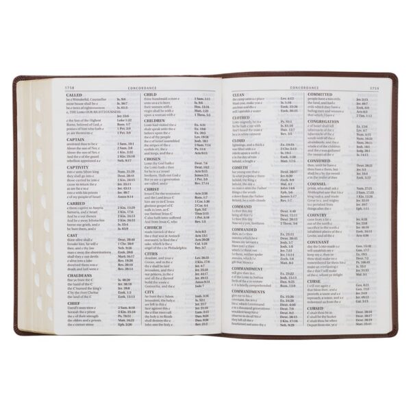 KJV Chestnut Brown Faux Leather Super Giant Print - Thumb Index - Image 8