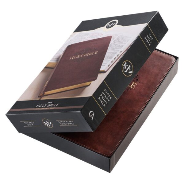 KJV Chestnut Brown Faux Leather Super Giant Print - Thumb Index - Image 10