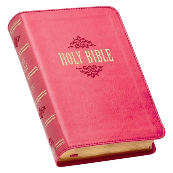 KJV Pink Faux Leather Large Print Compact Bible - Image 3