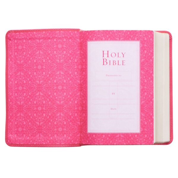 KJV Pink Faux Leather Large Print Compact Bible - Image 4