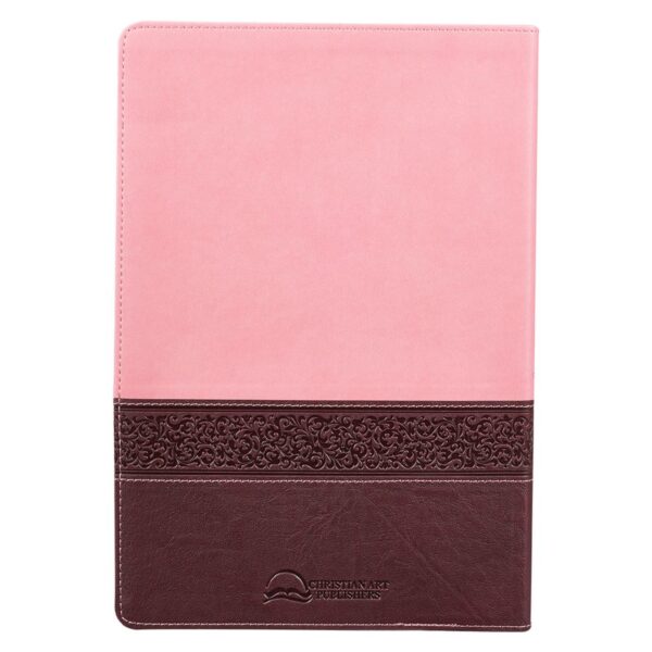 KJV Pink and Brown Large Print Faux Leather Thinline - Image 2