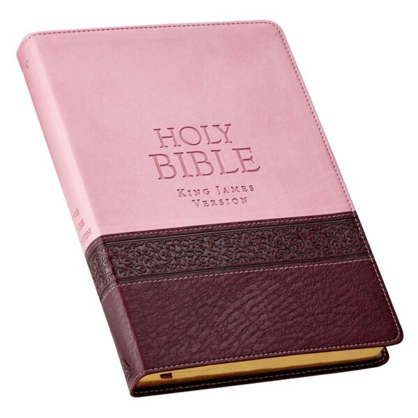 KJV Pink and Brown Large Print Faux Leather Thinline - Image 3