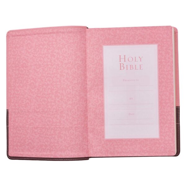 KJV Pink and Brown Large Print Faux Leather Thinline - Image 4