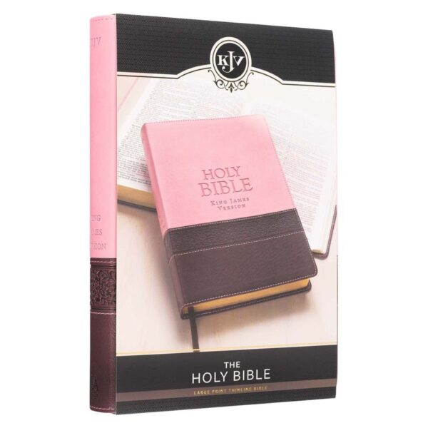 KJV Pink and Brown Large Print Faux Leather Thinline - Image 9