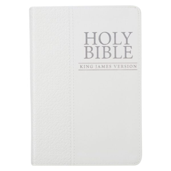 KJV White Faux Leather Compact Bible