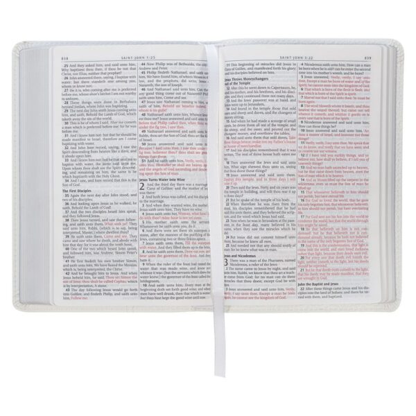 KJV White Faux Leather Compact Bible - Image 6