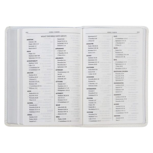 KJV White Faux Leather Compact Bible - Image 7