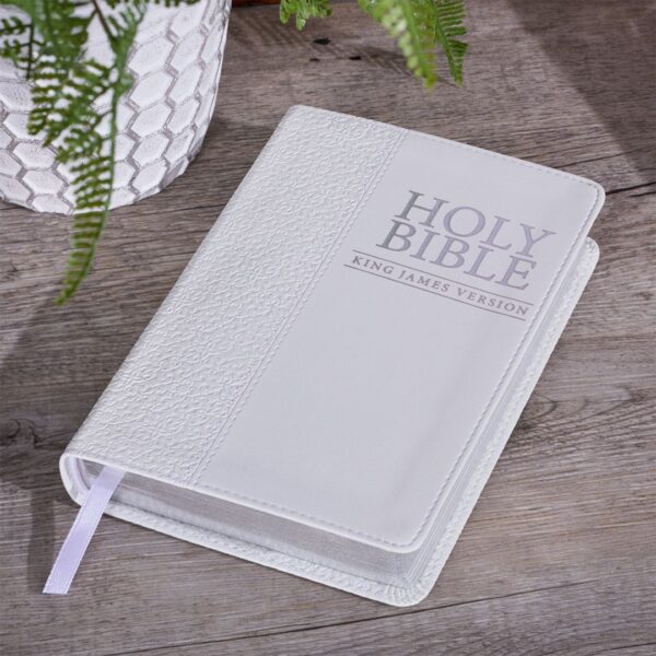 KJV White Faux Leather Compact Bible - Image 10