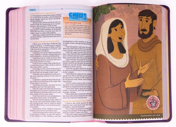 KJV One Big Story Bible, Pink/Purple Leathertouch -One Big Story - Image 3