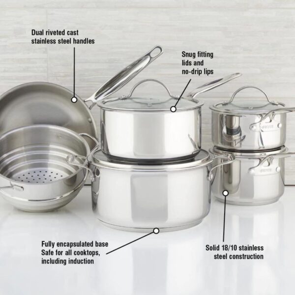 Meyer Stainless Steel Cookware Set, 10-Piece - Image 2
