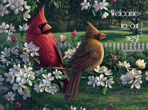 Cutting Board Glass Cardinal Welcome To Our Nest